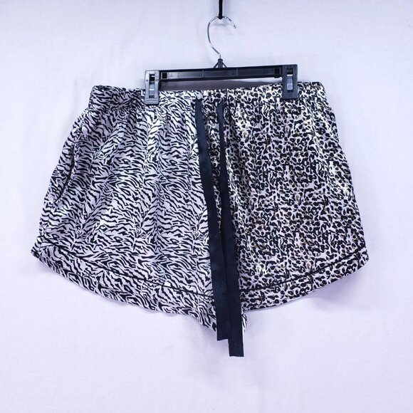 BB Dakota Pajama Set Shirt and Shorts Animal Print Satin Zebra Leopard Sleepwear - Picture 9 of 16